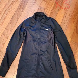 Under Armour long sleeve zip front black light weight jacket XS